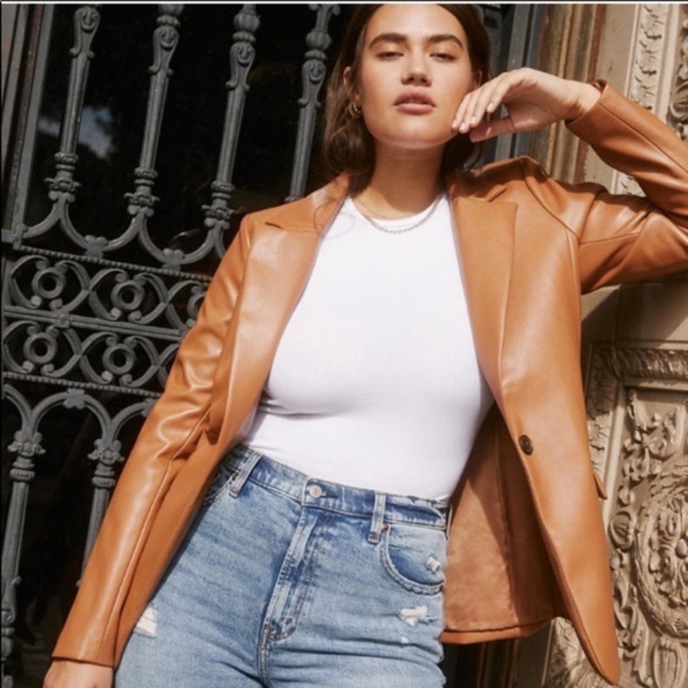 Abercrombie Vegan Leather Blazer